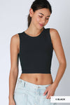 CLEAN LINE CREW NECK CROP TOP