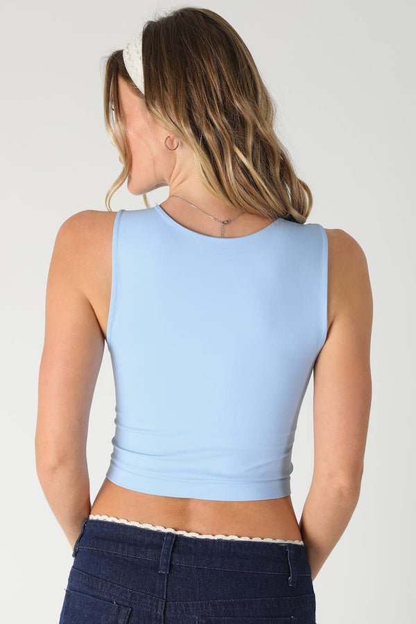 CLEAN LINE CREW NECK CROP TOP