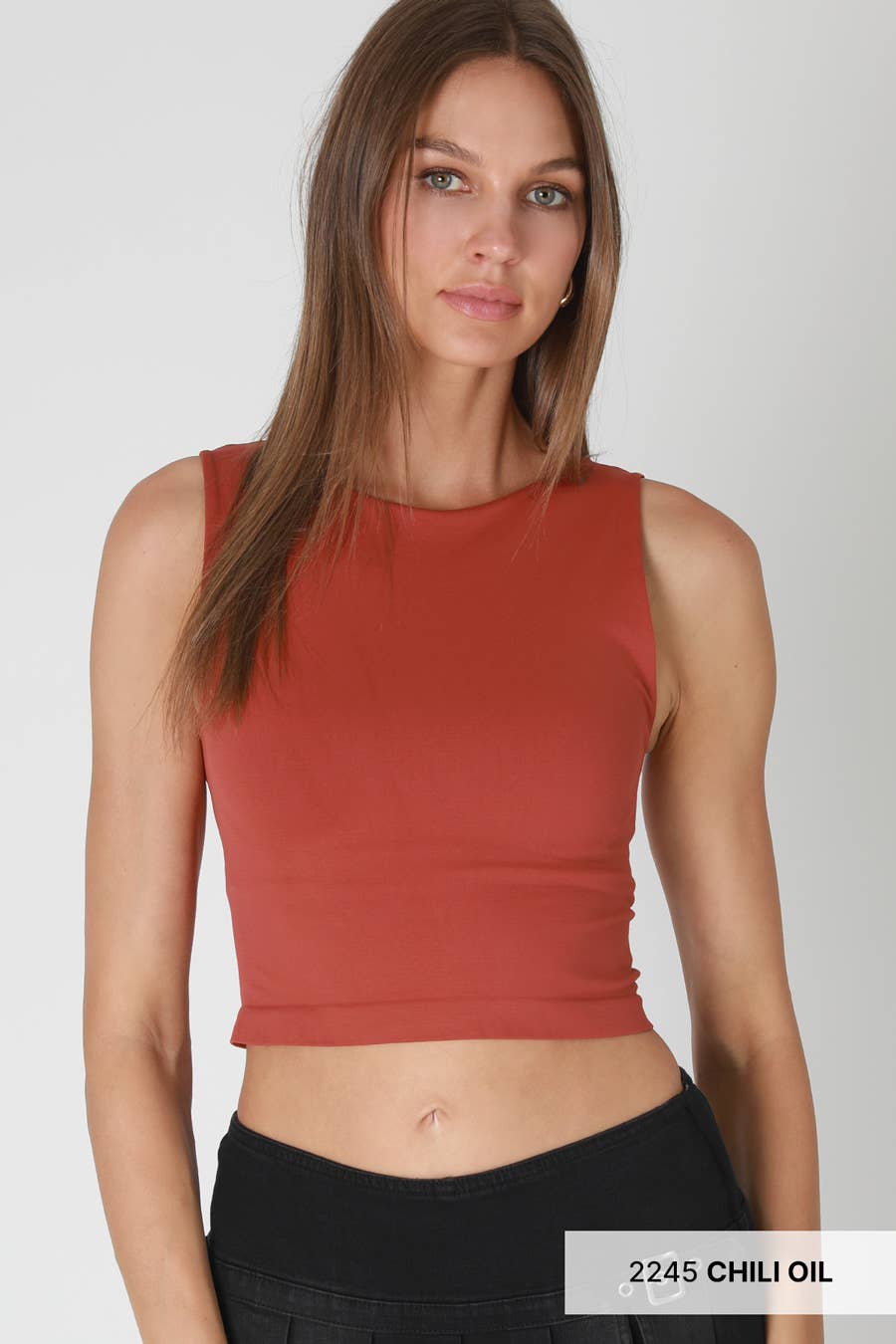 Add A Top Clean CLEAN LINE CREW NECK CROP TOP