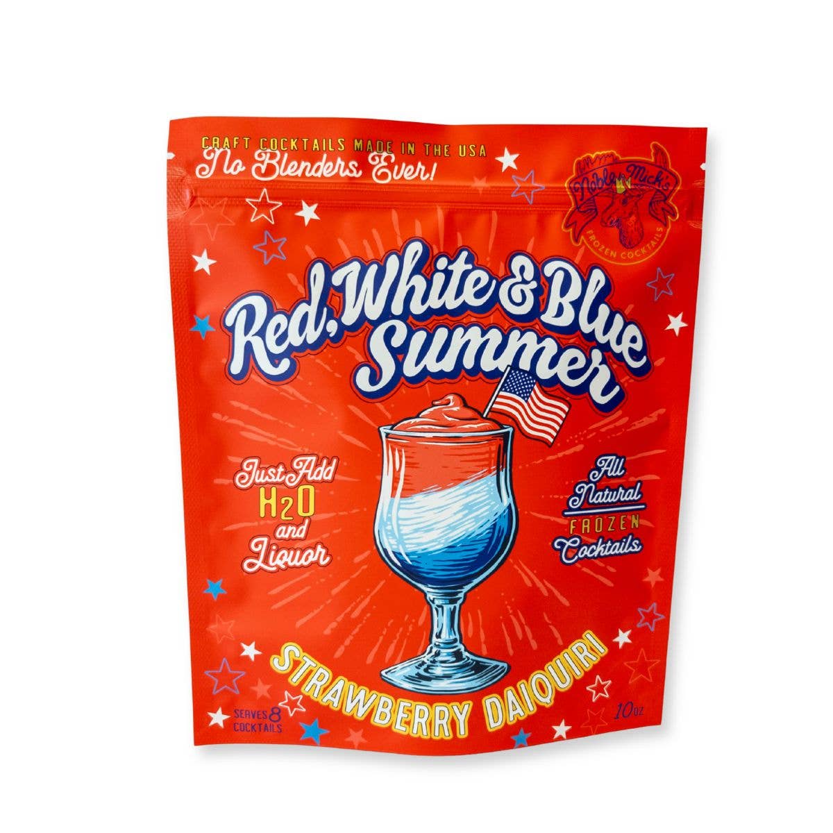 RED, WHITE & BLUE SUMMER STRAWBERRY DAIQUIRI FROZEN COCKTAIL
