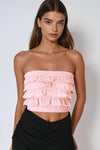 LAYERED RUFFLE TUBE TOP