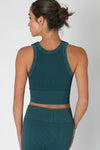VINTAGE RIBBED HIGH NECK CROP TOP