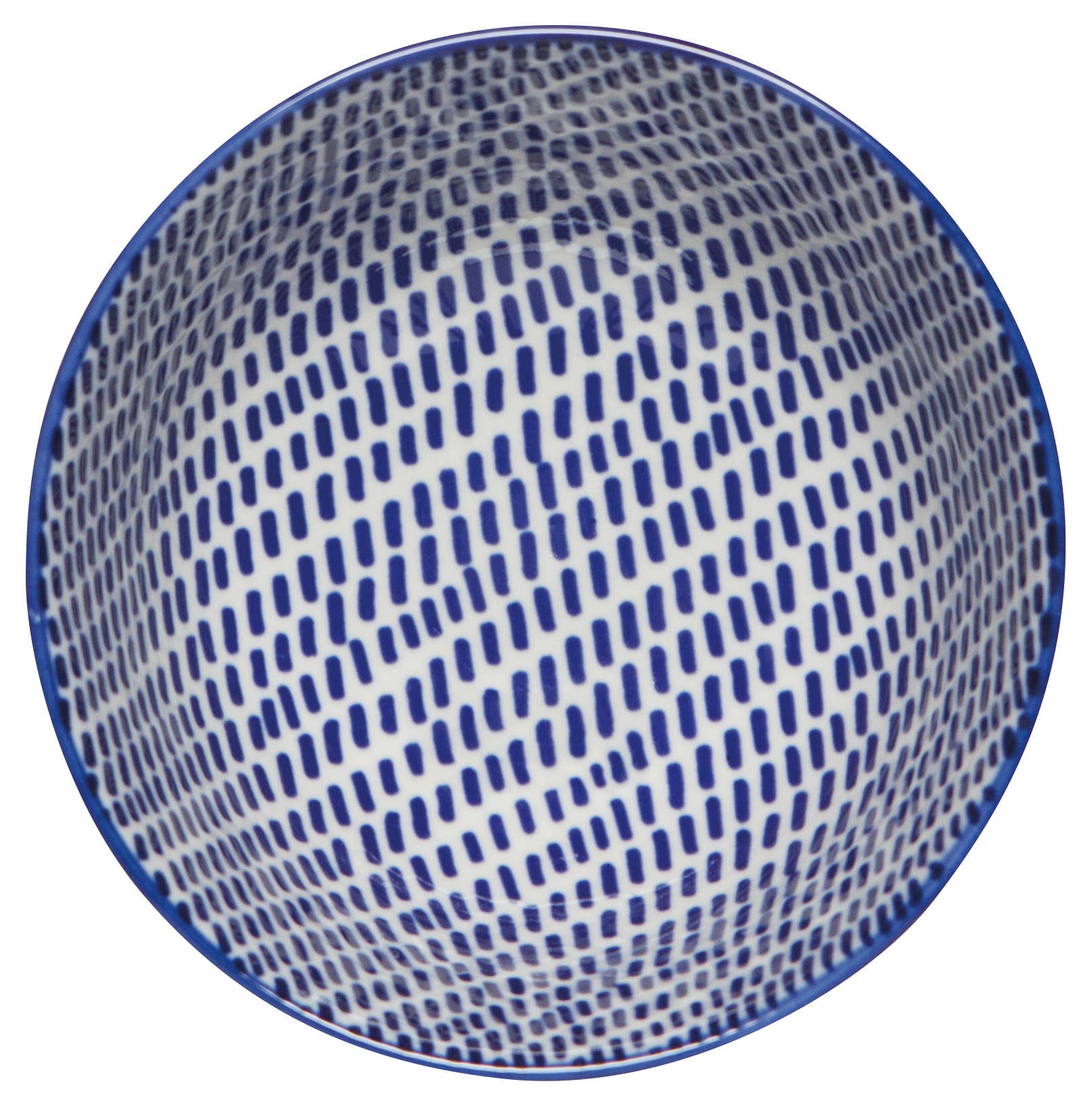 ORANGE BLUE BLOSSOM STAMPED BOWL 4 INCH