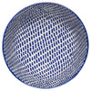 ORANGE BLUE BLOSSOM STAMPED BOWL 4 INCH