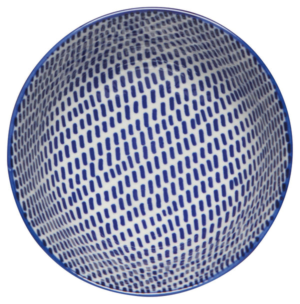 ORANGE BLUE BLOSSOM STAMPED BOWL 4 INCH