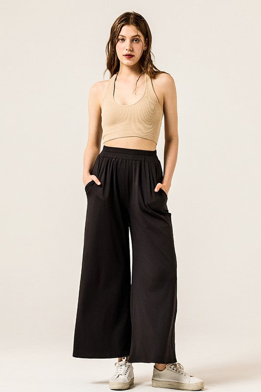 STRETCH YOGA WIDE LEG PALAZZO PANTS