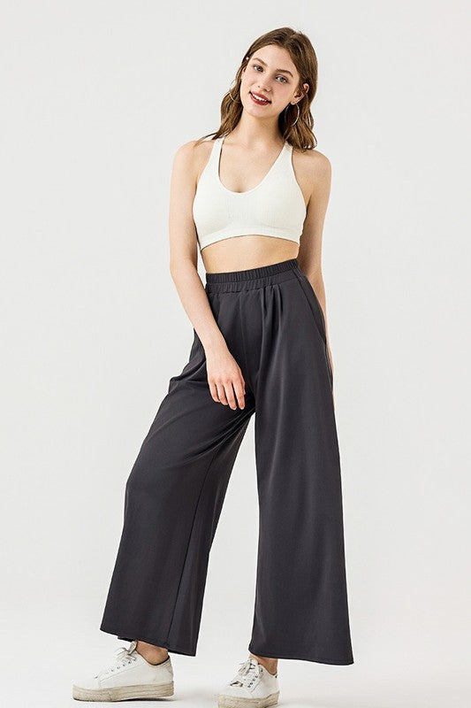 STRETCH YOGA WIDE LEG PALAZZO PANTS