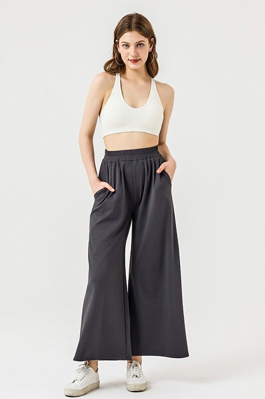 STRETCH YOGA WIDE LEG PALAZZO PANTS