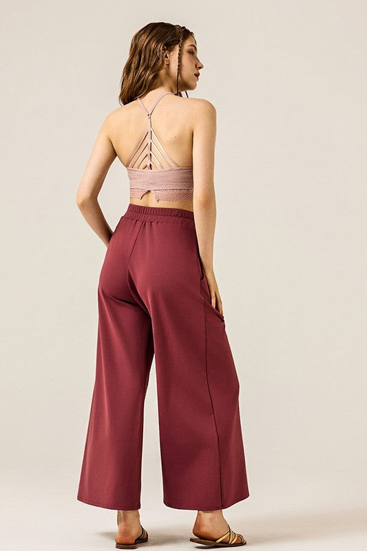 STRETCH YOGA WIDE LEG PALAZZO PANTS