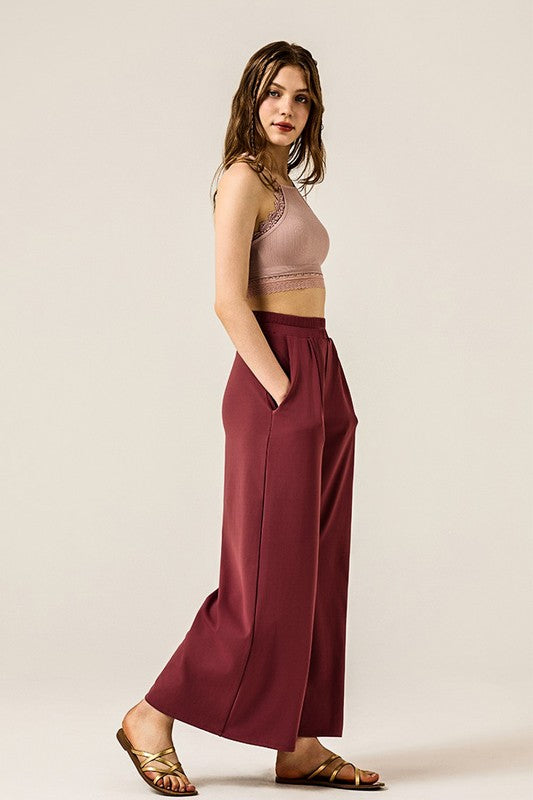 STRETCH YOGA WIDE LEG PALAZZO PANTS