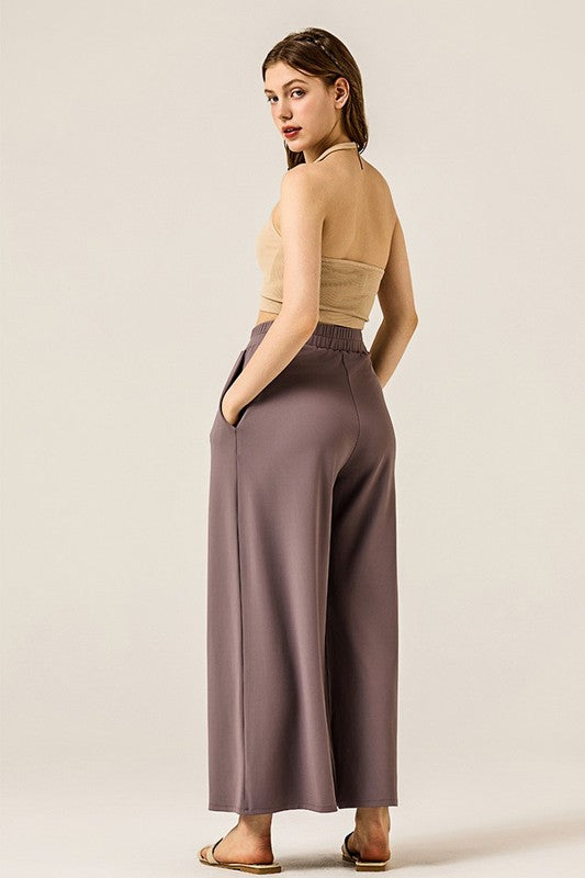 STRETCH YOGA WIDE LEG PALAZZO PANTS