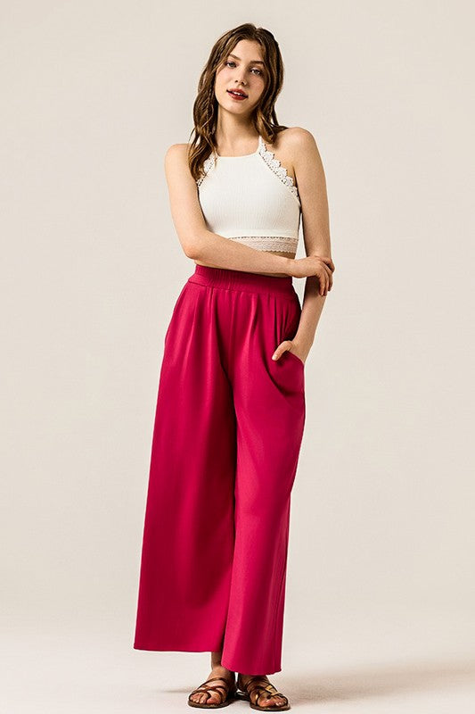 STRETCH YOGA WIDE LEG PALAZZO PANTS
