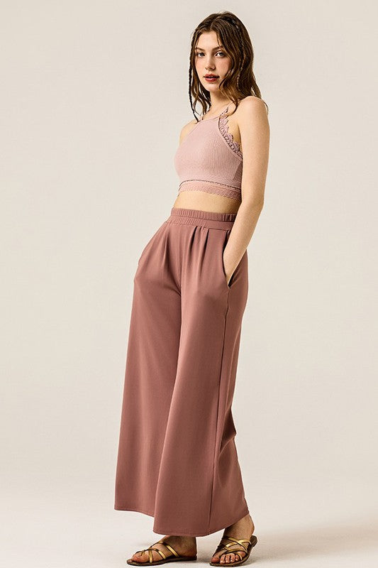STRETCH YOGA WIDE LEG PALAZZO PANTS