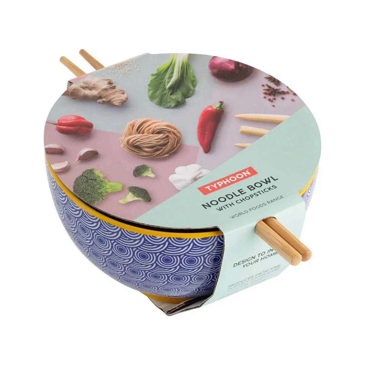 TYPHOON WORLD FOODS NOODLE BOWL & CHOPSTICKS SET