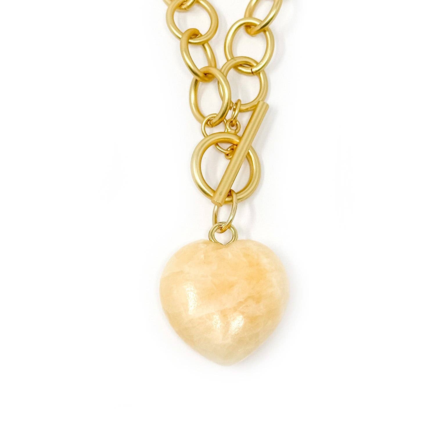HEART & SOUL HONEYSUCKLE AGATE HEART NECKLACE