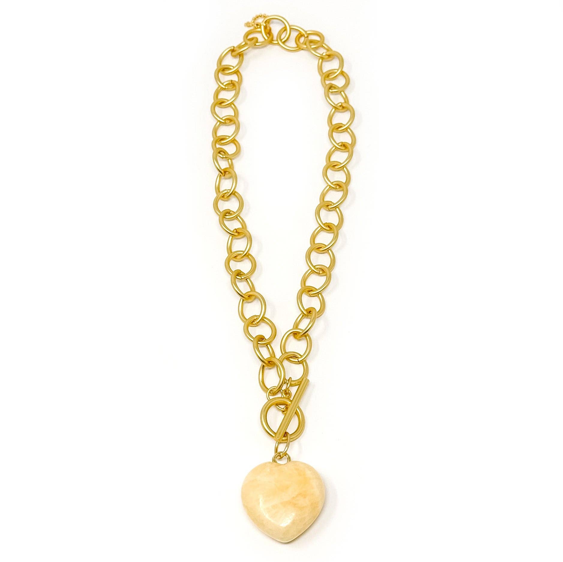 HEART & SOUL HONEYSUCKLE AGATE HEART NECKLACE