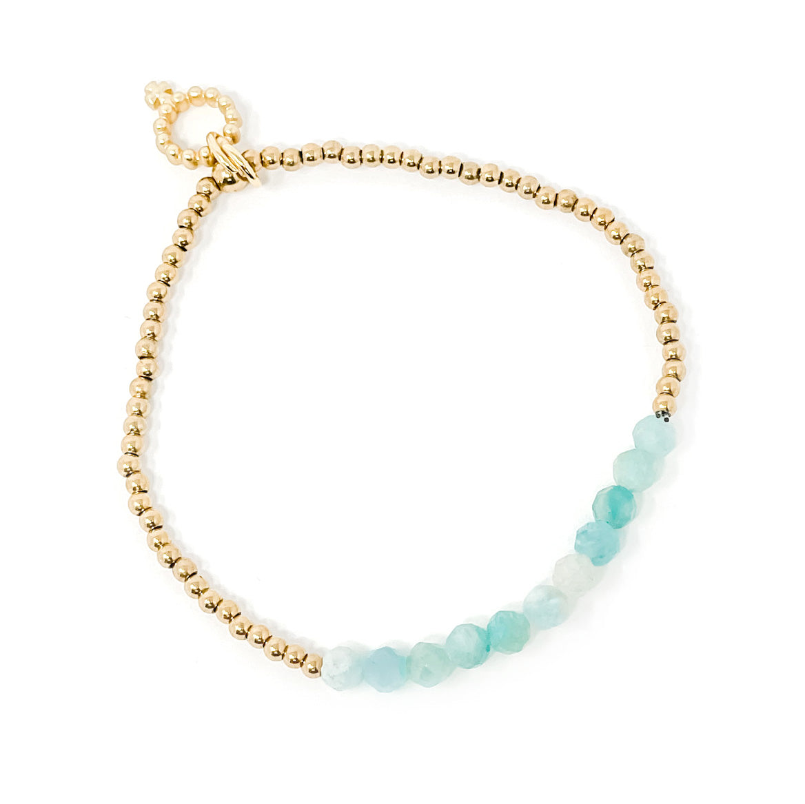 4MM NON-TARNISH GOLD FILLED AMAZONITE ROW WITH GOLD HEMATITE