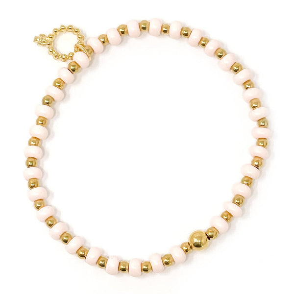 4MM PINK AGATE WITH HEMATITE