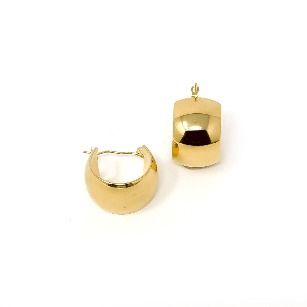 NON-TARNISH CHUNKY GOLD HOOP