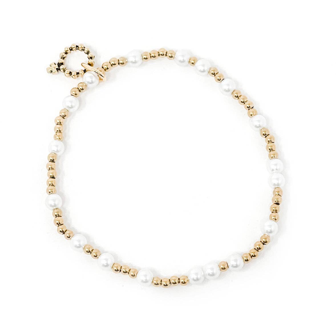 4MM NON-TARNISH GOLD FILLED MIXED PEARL AND GOLD HEMATITE: AVERAGE 7