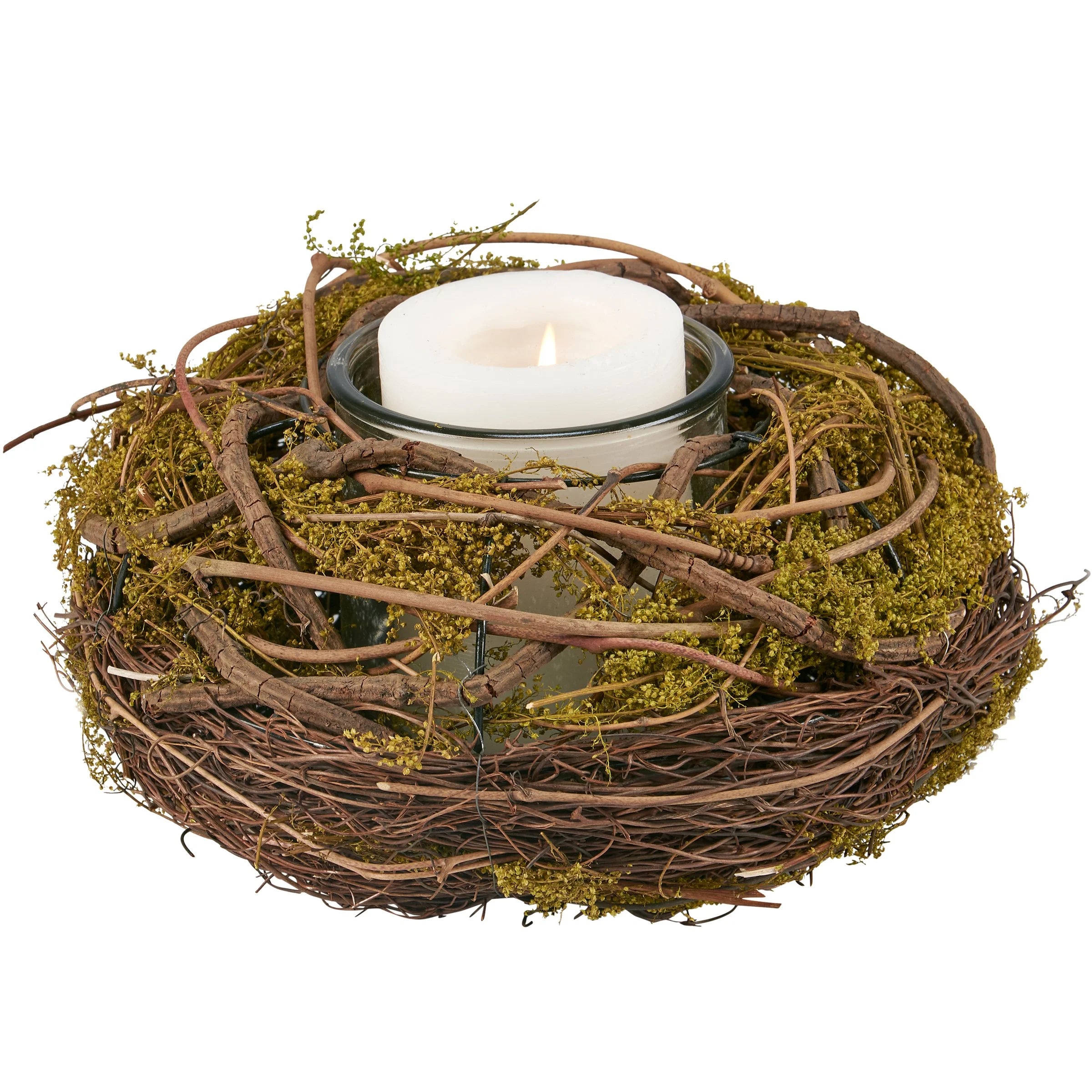 MOSS BALL CANDLE HOLDER