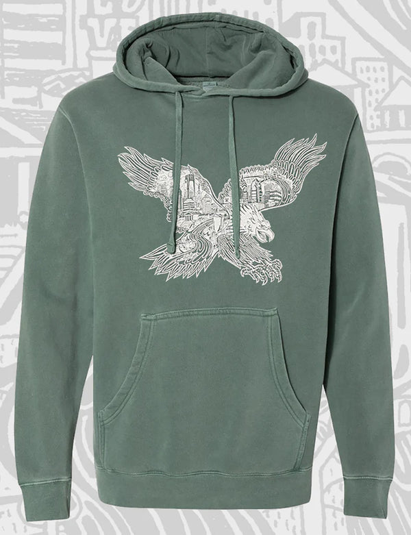 EAGLE SKYLINE PIGMENT DYE HOODIE