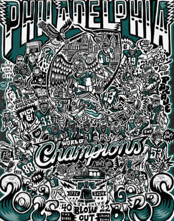 WORLD CHAMPIONS EAGLES BLACK UNISEX TEE