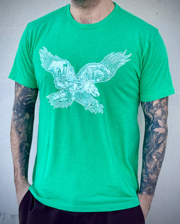 EAGLE SKYLINE KELLY GREEN UNISEX TEE