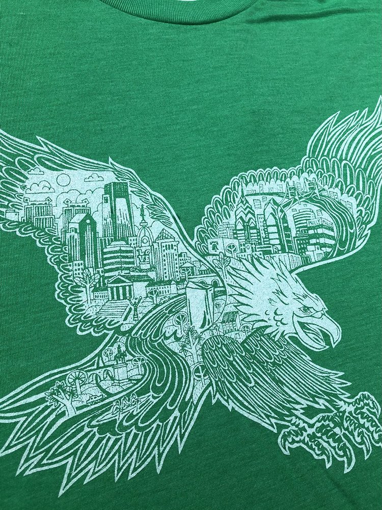 EAGLE SKYLINE KELLY GREEN UNISEX TEE