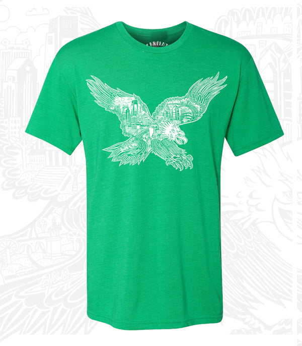 EAGLE SKYLINE KELLY GREEN UNISEX TEE