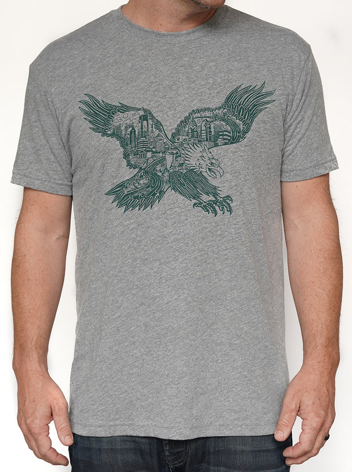 EAGLE SKYLINE HEATHER GREY UNISEX TEE