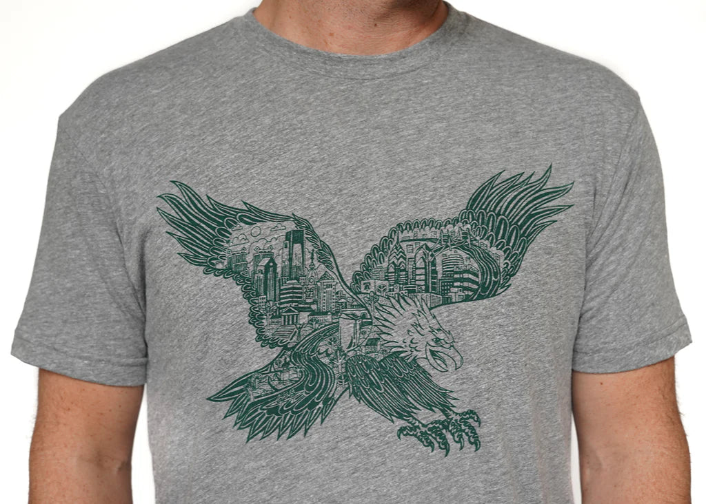EAGLE SKYLINE HEATHER GREY UNISEX TEE