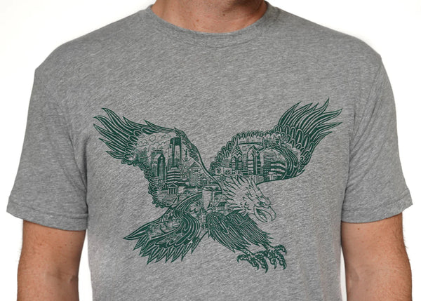 EAGLE SKYLINE HEATHER GREY UNISEX TEE