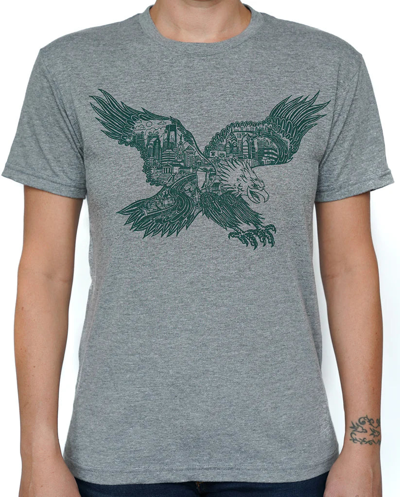EAGLE SKYLINE HEATHER GREY UNISEX TEE