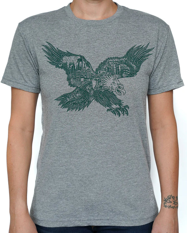 EAGLE SKYLINE HEATHER GREY UNISEX TEE