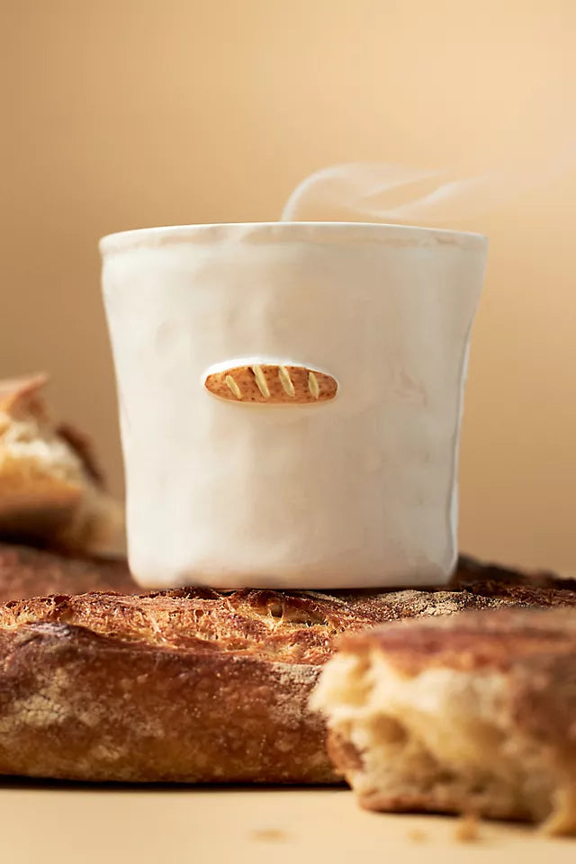 BISTRO 8 OZ WHITE CERAMIC CANDLE | FRENCH BAGUETTE