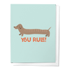YOU RULE! DACHSHUND DOG RULER GRADUATION CONGRATULATIONS GREETING CARD