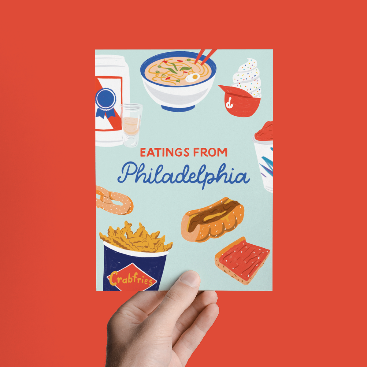 EATINGS FROM PHILADELPHIA, PHILLY FOODS GREETING CARD