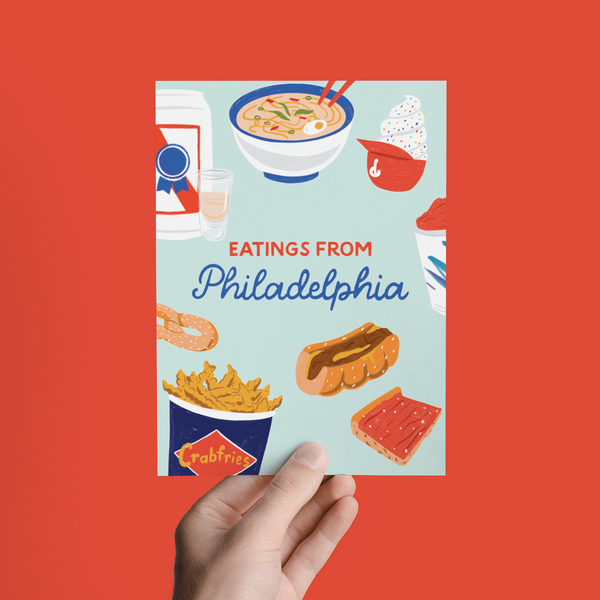EATINGS FROM PHILADELPHIA, PHILLY FOODS GREETING CARD