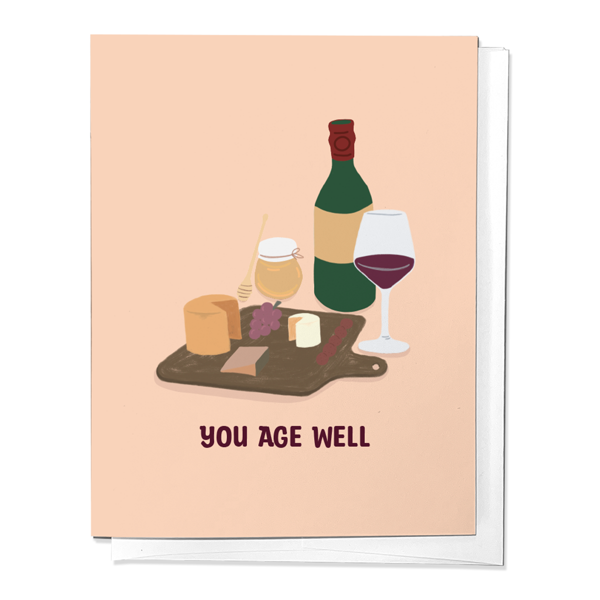 YOU AGE WELL WINE CHEESE CHARCUTERIE FUN BIRTHDAY GREETING CARD