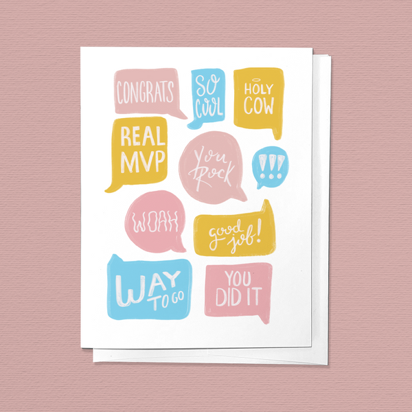 Say Congrats! Congratulations Colorful Type Greeting Card