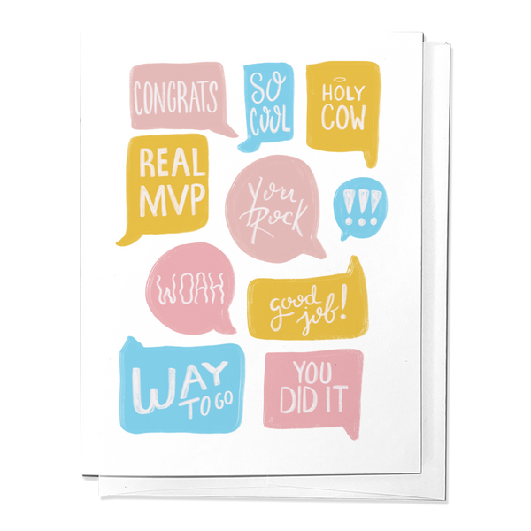 Say Congrats! Congratulations Colorful Type Greeting Card