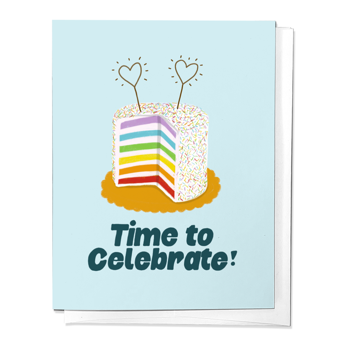 TIME TO CELEBRATE! PRIDE CAKE CONGRATULATIONS GREETING CARD