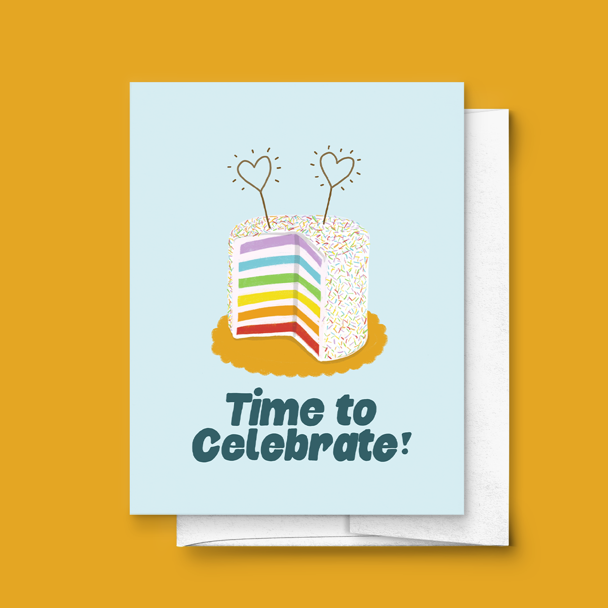 TIME TO CELEBRATE! PRIDE CAKE CONGRATULATIONS GREETING CARD