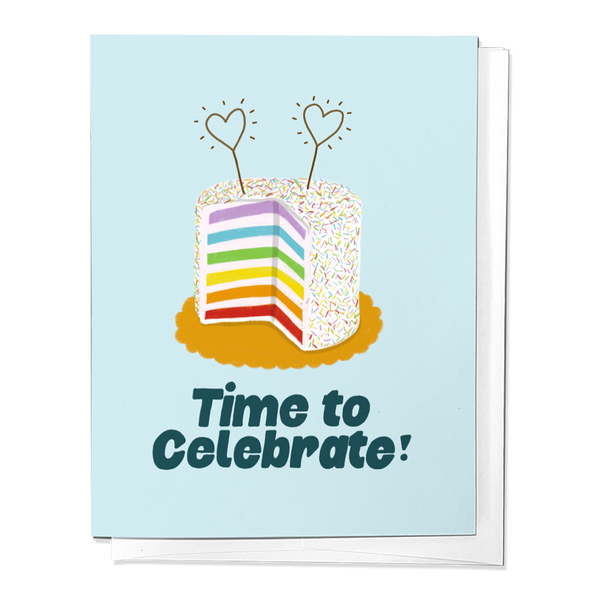 TIME TO CELEBRATE! PRIDE CAKE CONGRATULATIONS GREETING CARD