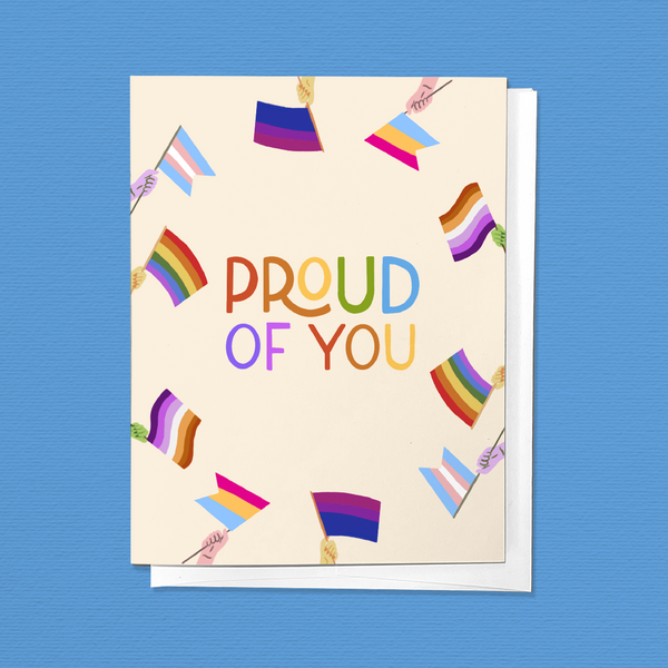PROUD OF YOU, PRIDE FLAGS CONGRATULATIONS GREETING CARD