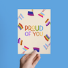 PROUD OF YOU, PRIDE FLAGS CONGRATULATIONS GREETING CARD