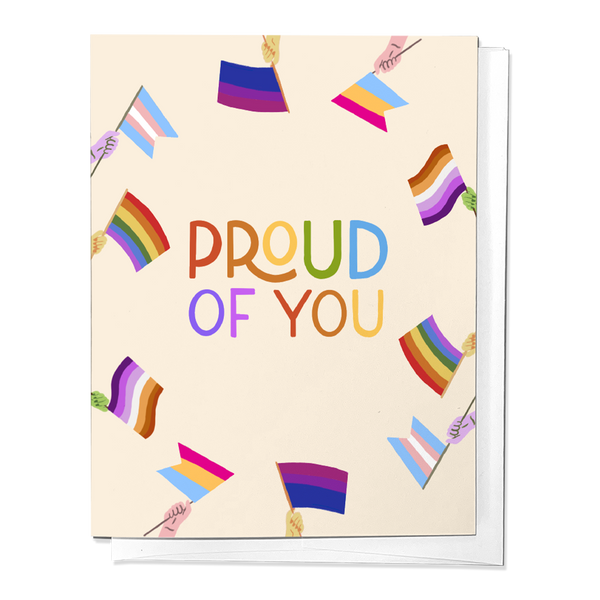PROUD OF YOU, PRIDE FLAGS CONGRATULATIONS GREETING CARD