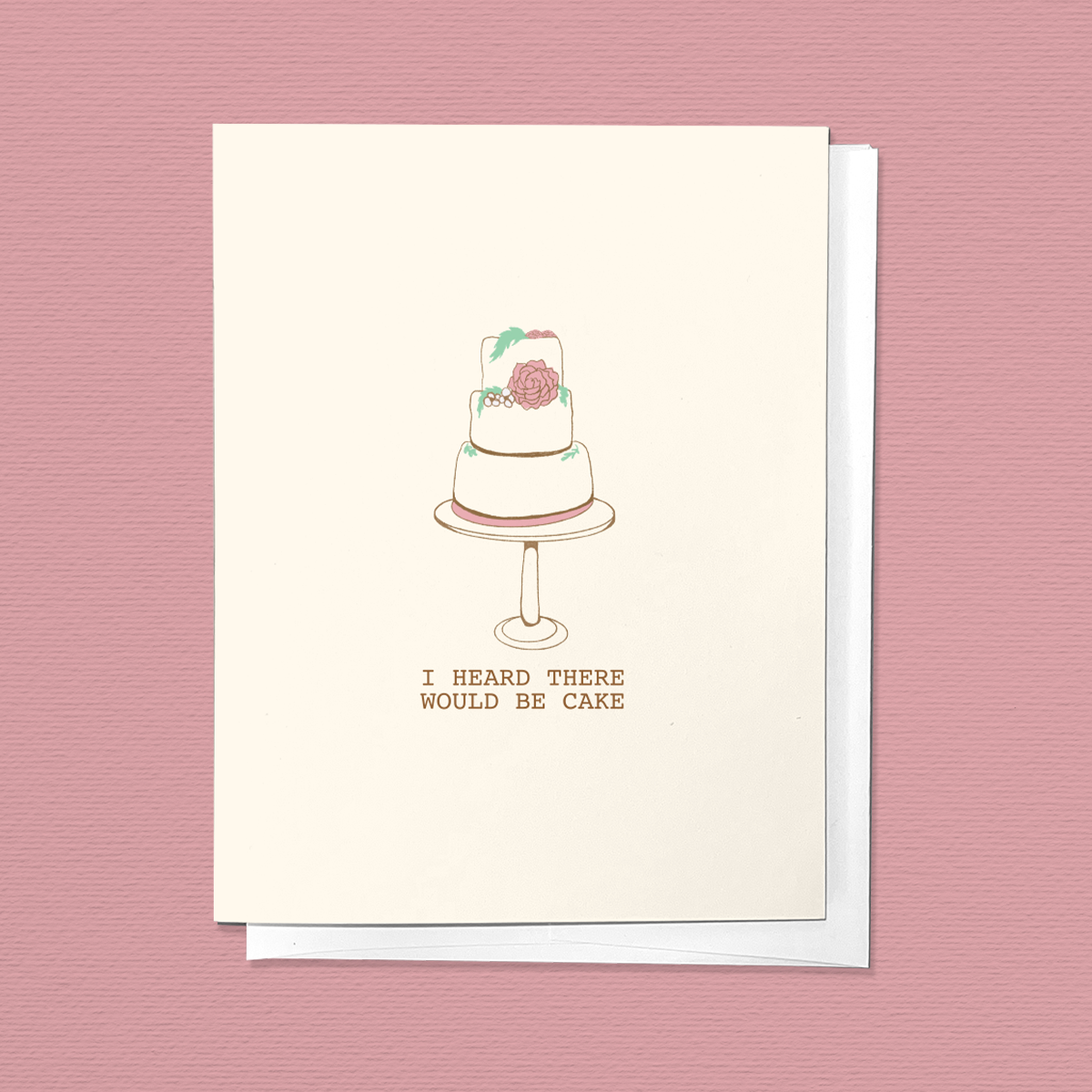 I HEARD THERE WAS CAKE CONGRATULATIONS WEDDING GREETING CARD
