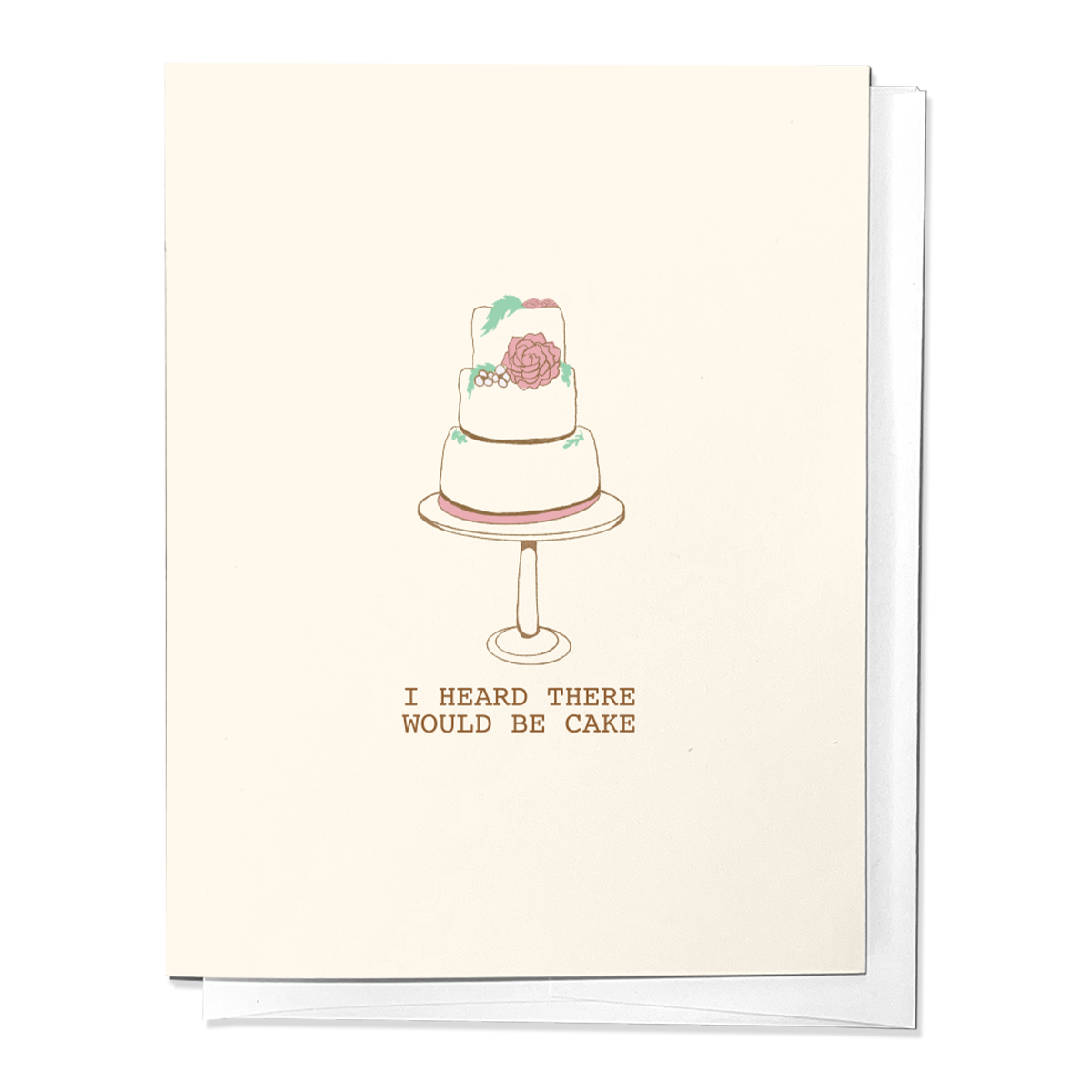 I HEARD THERE WAS CAKE CONGRATULATIONS WEDDING GREETING CARD
